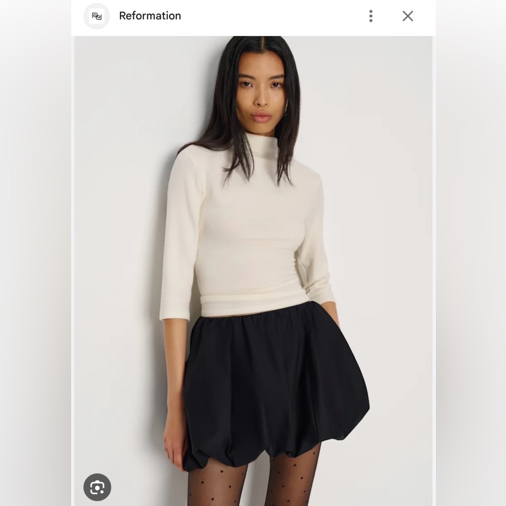 Reformation Moxie Black Bubble Skirt